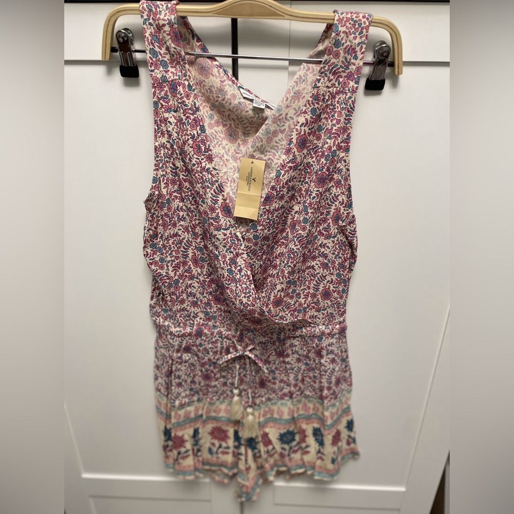 American Eagle Multicolor Floral Romper